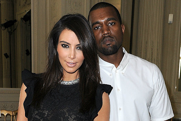 Kim Kardashian and Kanye West attend the Valentino Haute-Couture show as part of Paris Fashion Week.